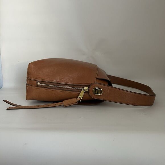 Fossil Maya Large Hobo Brown Cow Hide Leather Crossbody Bag ZB7617 - Picture 3 of 14